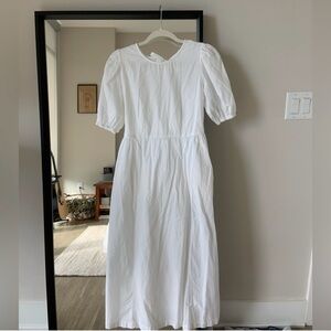 Lacausa White Cotton Aster Dress with Bows